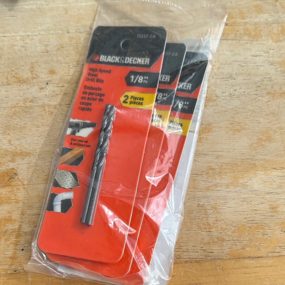 4/$20 Black & Decker 1/8" High Speed Drill Bit NWT